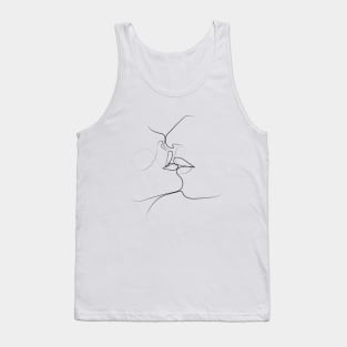 Kiss Kiss One Line | One Line Artist | Minimal Art | One Line Art | Minimalist Tank Top